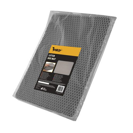 Kattenbakmat XXL 75 x 55 cm – Dubbele Laag Honingraat – Kattenbak Uitloopmat – Waterdicht – Antislip – Grijs