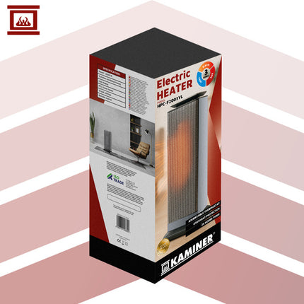 Kaminer Lumni 2.0 Elektrische Keramische Kachel – 2000W – Met Thermostaat, Timer & Afstandsbediening – Energiezuinige PTC Verwarming – Zwart