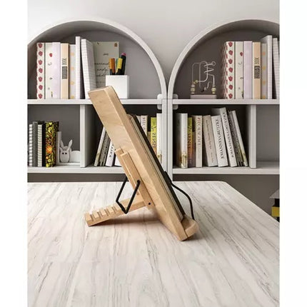 Boekstandaard / Tablet standaard van bamboe hout verstelbaar in 6 standen