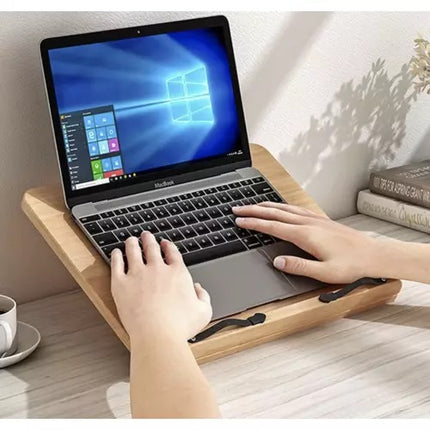 Boekstandaard / Tablet standaard van bamboe hout verstelbaar in 6 standen