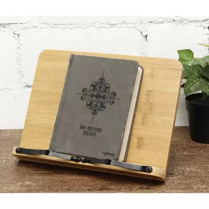 Boekstandaard / Tablet standaard van bamboe hout verstelbaar in 6 standen