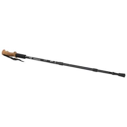 Energia nordic walking wandelstokken set van 2 - handvat van kurk - 65 cm tot 135 cm zwart