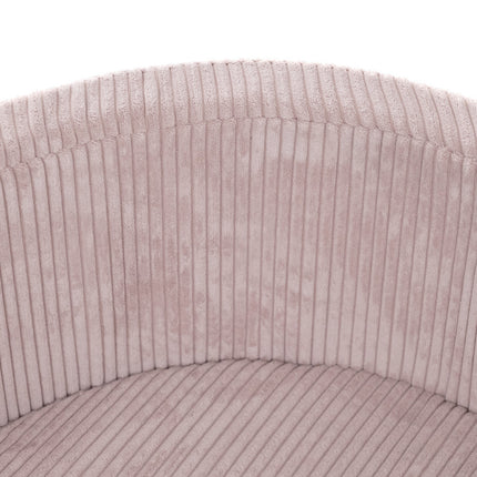 Plushnest Luxe Ronde Ballenbak voor Kinderen en Baby's - Ballenbad 90x30cm Roze Corduroy - 200 Kleurrijke Ballen 6cm Parelmoer, Lichtroze, Goud