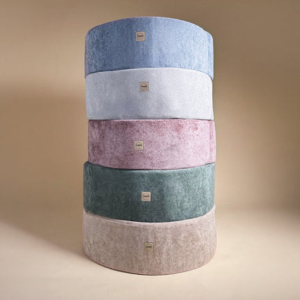 Trendmix Luxe Ronde Ballenbak voor Kinderen en Baby's – Ballenbad 90x30 cm – Roze Premium Chenille – 200 Kleurrijke Ballen 6 cm Parel, Lichtroze & Goud