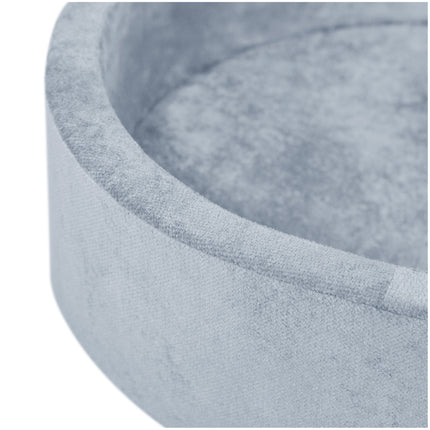 Trendmix Luxe Ronde Ballenbak voor Kinderen en Baby's – Ballenbad 90x30 cm – Blauw Premium Chenille – 200 Kleurrijke Ballen 6 cm Parel, Blauw & Goud