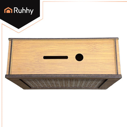 Ruhhy Houten Spaarpot 10.000 Challenge – Verwisselbare Kaarten – Motiverende Spaardoel Box – Natuurlijk Hout