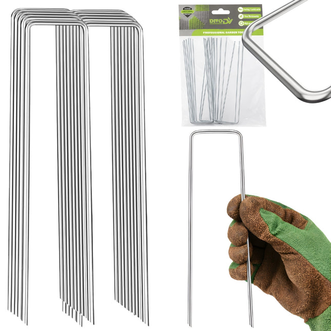 Grondpennen 10 Stuks 15 cm – Grondankers voor Antiworteldoek, Onkruiddoek, Worteldoek en Agrotextiel – Metalen U-Pinnen