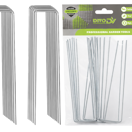 Grondpennen 10 Stuks 15 cm – Grondankers voor Antiworteldoek, Onkruiddoek, Worteldoek en Agrotextiel – Metalen U-Pinnen