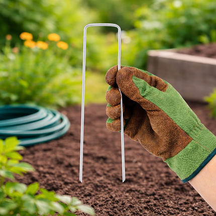 Grondpennen 10 Stuks 15 cm – Grondankers voor Antiworteldoek, Onkruiddoek, Worteldoek en Agrotextiel – Metalen U-Pinnen
