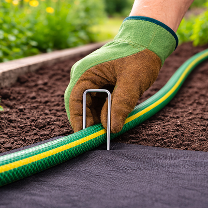 Grondpennen 10 Stuks 15 cm – Grondankers voor Antiworteldoek, Onkruiddoek, Worteldoek en Agrotextiel – Metalen U-Pinnen