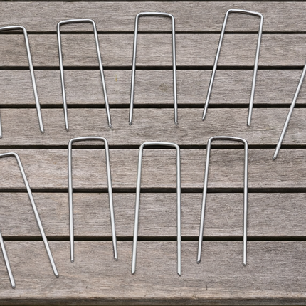 Grondpennen 10 Stuks 15 cm – Grondankers voor Antiworteldoek, Onkruiddoek, Worteldoek en Agrotextiel – Metalen U-Pinnen