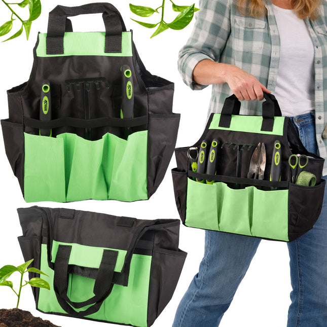Gereedschapstas Tuin – Tuingereedschap Tas – Gereedschap Organizer – Grote Opbergtas voor Tuingereedschap, Werkplaats, Garage en Klussen – Zwart/Groen