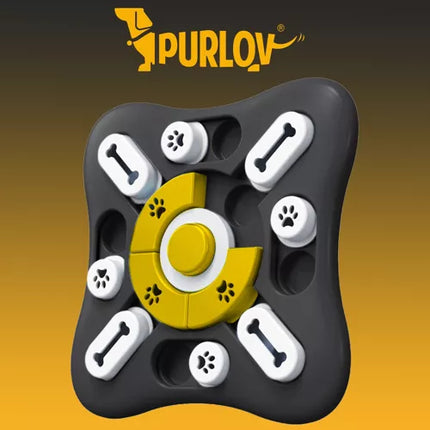 Interactieve hondenpuzzel en slow feeder anti schrokbak met geluid zwart