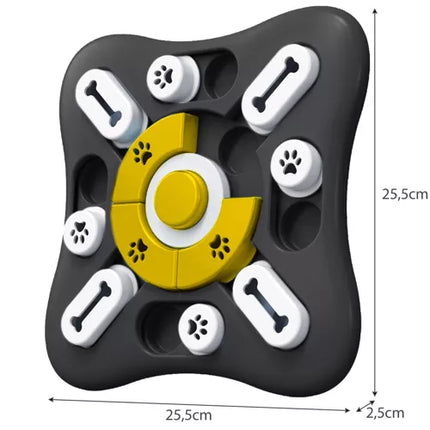 Interactieve hondenpuzzel en slow feeder anti schrokbak met geluid zwart