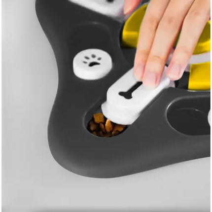 Interactieve hondenpuzzel en slow feeder anti schrokbak met geluid zwart