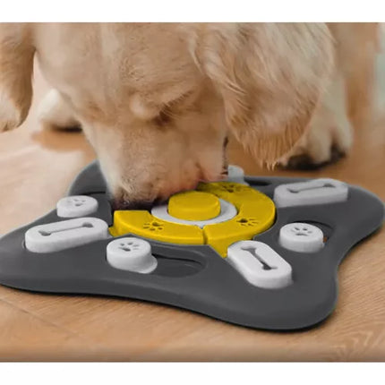 Interactieve hondenpuzzel en slow feeder anti schrokbak met geluid zwart