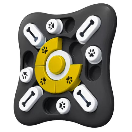 Interactieve hondenpuzzel en slow feeder anti schrokbak met geluid zwart