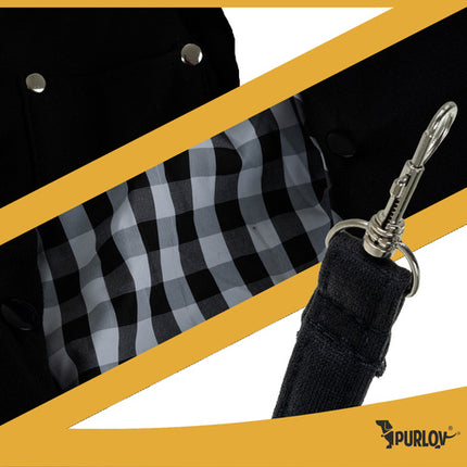 Purlov Comfortabele Kangoeroe-Draagzak – Huisdierendraagtas met Brede Riem, Veiligheidshaak & Zachte Voering – Voor Honden, Katten & Kleine Dieren