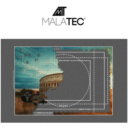 Malatec Puzzelmat 115×67 cm – Antislip – Voor 500/1000/1500 Stukjes – Opbergmat met Tas, Opblaasbare Buis & Pomp