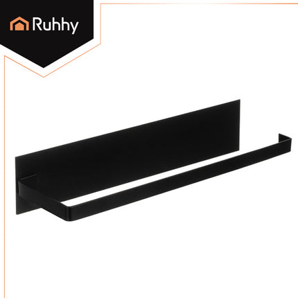 Ruhhy Keukenrolhouder 25 cm – Zwarte Metalen Hanger voor Keuken & Badkamer – Montage Zonder Boren of Schroeven