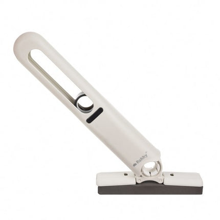 Ruhhy Compacte Mini-Mop – Streeploos Ramen & Spiegels Wassen – Waterinjectiesysteem – 2 Duurzame Klikpads – Ergonomische Handgreep – Wit