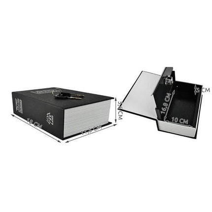 Malatec Verborgen Kluis in Boek – Discrete Opbergkluis – Stalen Binnenkast – Sleutelslot – 18 × 11,5 × 5,6 cm