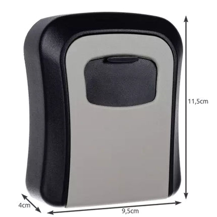 Sleutelkluis met Code – Sleutel Safe voor Buiten – Wandmontage – 4 Cijferig Codeslot – Zwart/Grijs