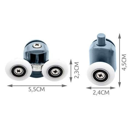Douchecabine Wielen Set 8 Stuks – Douchedeur Rollen 24 mm – Vervangingsset Voor Douchecabine – Universeel