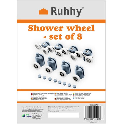 Douchecabine Wielen Set 8 Stuks – Douchedeur Rollen 24 mm – Vervangingsset Voor Douchecabine – Universeel