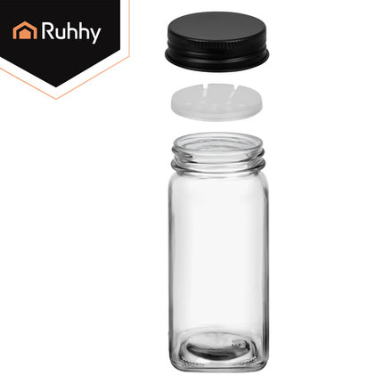 Kruidenpotjes Set 24 Stuks – Glazen Kruidenpotjes 120 ml – Inclusief Etiketten, Trechter en Doseerdoppen