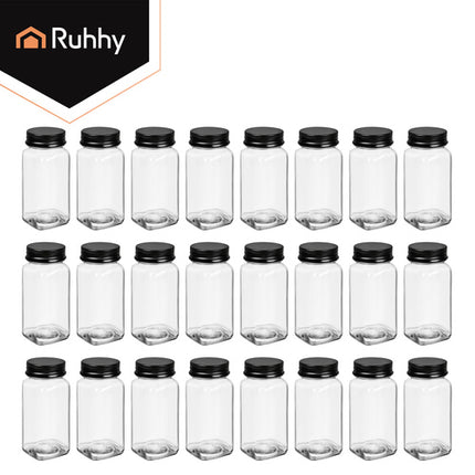 Kruidenpotjes Set 24 Stuks – Glazen Kruidenpotjes 120 ml – Inclusief Etiketten, Trechter en Doseerdoppen