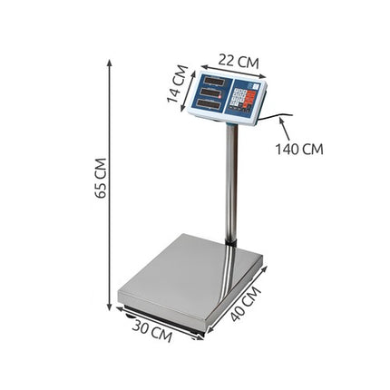 Malatec Digitale Platformweegschaal - Elektronische Pakket Weegschaal - Tot 100 kg Nauwkeurigheid 50 g