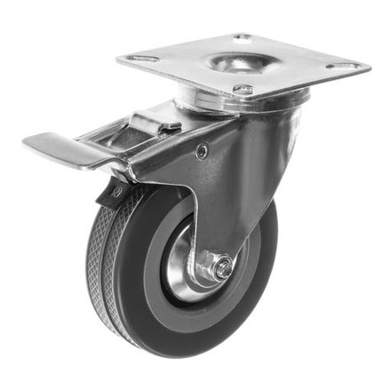 Zwenkwielen Set 75 mm – 4 Stuks met Rem – Transportwielen tot 220 kg – Rubberen Meubelwielen voor Trolley, Werkbank & Meubels - Voordeelstore.nl