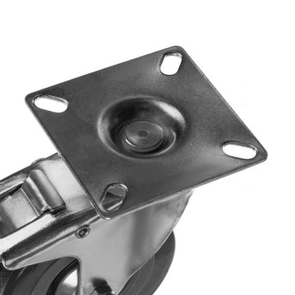 Zwenkwielen Set 75 mm – 4 Stuks met Rem – Transportwielen tot 220 kg – Rubberen Meubelwielen voor Trolley, Werkbank & Meubels - Voordeelstore.nl