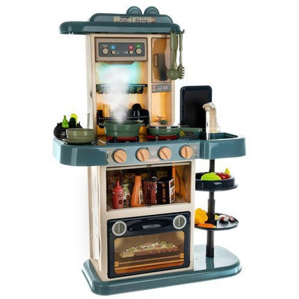 2e kansje Luxe kunststof speelgoed keuken 43-delig met licht, geluid, stoom en water - Met gratis accessoires 72 x 51.5 x 23.5 cm blauw
