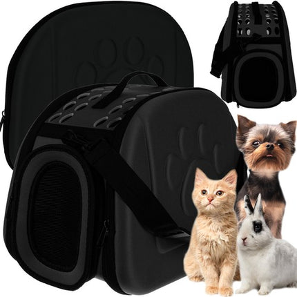 Purlov opvouwbare draagtas voor honden, katten en knaagdieren tot 6 kg zwart