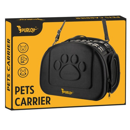 Purlov opvouwbare draagtas voor honden, katten en knaagdieren tot 6 kg zwart