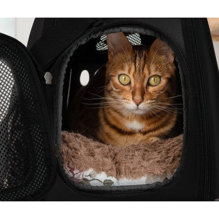 Purlov opvouwbare draagtas voor honden, katten en knaagdieren tot 6 kg zwart