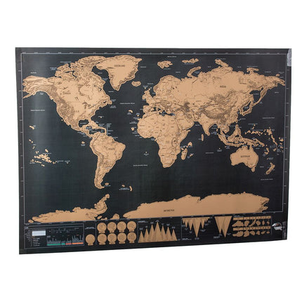 Scratch Map Deluxe XL – Kras Wereldkaart 82,5 x 59,4 cm – Reiskaart – Krasbare Wereldkaart – Inclusief Cadeaukoker – Educatief & Decoratief
