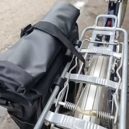 Trizand Multifunctionele Enkele Fietstas met Roltop 15-20 Liter - Shopper Schoudertas met Draagband - Zwart