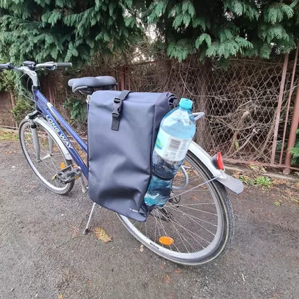 Trizand Multifunctionele Enkele Fietstas met Roltop 15-20 Liter - Shopper Schoudertas met Draagband - Zwart