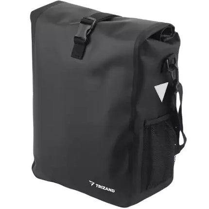 Trizand Multifunctionele Enkele Fietstas met Roltop 15-20 Liter - Shopper Schoudertas met Draagband - Zwart