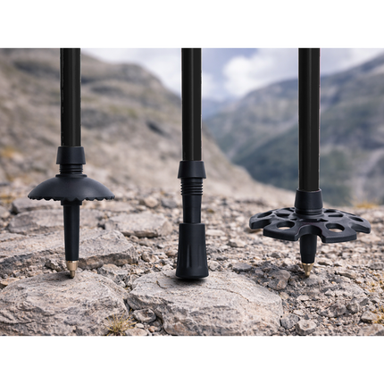 Opvouwbare Wandelstokken – Verstelbare Trekkingstokken – Nordic Walking Stokken – Anti-Shock – Aluminium – Set van 2 – Zwart