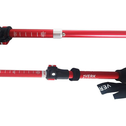 Opvouwbare Wandelstokken – Verstelbare Trekkingstokken – Nordic Walking Stokken – Anti-Shock – Aluminium – Set van 2 – Rood
