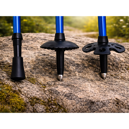 Opvouwbare Wandelstokken – Verstelbare Trekkingstokken – Nordic Walking Stokken – Anti-Shock – Aluminium – Set van 2 – Blauw