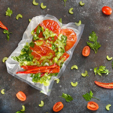 Vacuümzakken 20 × 30 cm – Set van 50 – Gekartelde Folie – Dubbelzijdig – Voedselveilig – Diep Reliëfpatroon