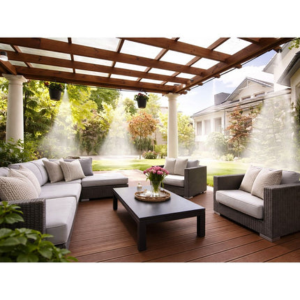 Vernevelaar Watergordijn Irrigatiesysteem 15 Meter – Automatische Tuinbewatering – Verneveling – Terras Koeling