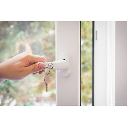 Malatec Vergrendelbare Raamkruk – Met Sleutel – Kinderveilig & Inbraakwerend – Universeel Links/Rechts – Wit