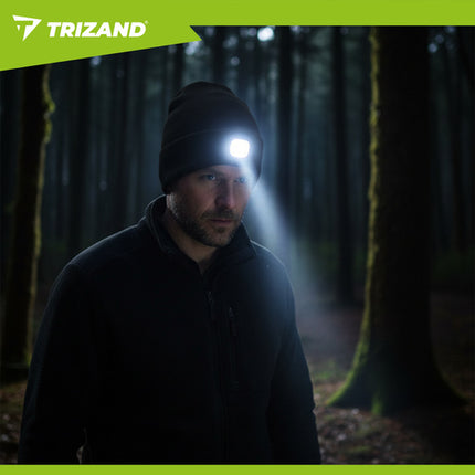 Trizand Wintermuts met LED-Zaklamp – USB Oplaadbaar – Unisex – Zwart – Dubbel Laags & Warm – Veilig in het Donker