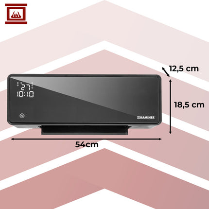 Kaminer Zelvion Elektrische Wandverwarming met LED-display & WiFi – Slimme Luchtgordijnverwarming 2000W met App & Afstandsbediening – Energiezuinig & Stil